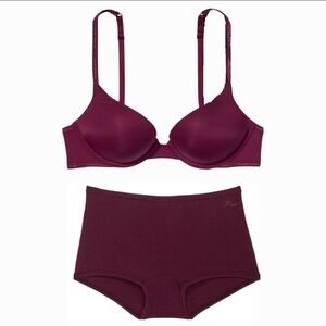 🆕Victoria’s Secret T-Shirt Bombshell Bra & Boyshorts - Kir 32D/Small - NEW